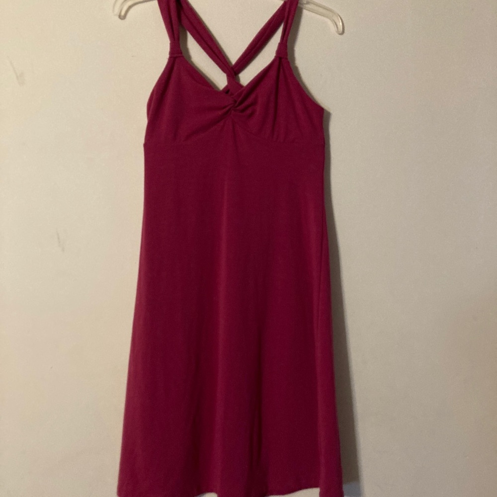 Prana Racerback Twist Tank Dress Shelf Bra Small